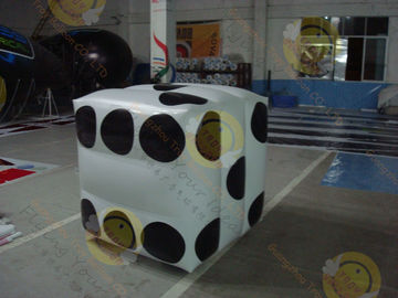 White Fireproof Cube Helium Filled Balloons For Outdoor Advertisement