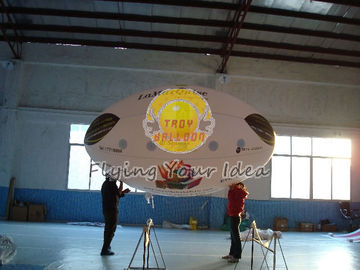 3.5 * 2m Reusable Inflatable Advertising Oval Balloon, 0.18mm helium quality PVC dengan Two side printing untuk opening events.